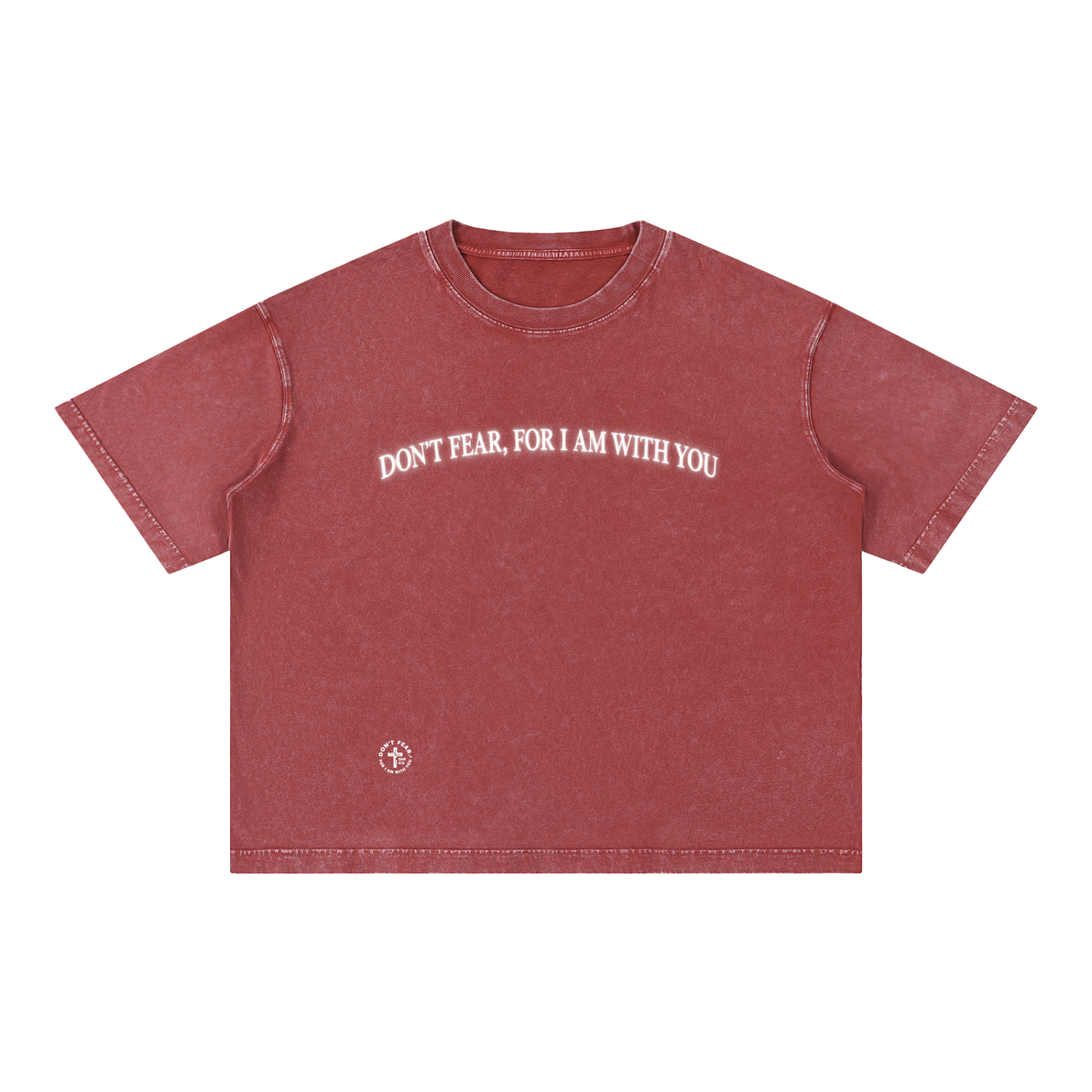 DON’T FEAR, FOR I AM WITH YOU | Faith-Inspired Mineral Wash Boxy T-Shirt